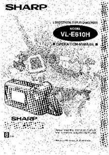 Sharp VL E 610 H manual. Camera Instructions.